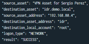 Haal meer uit InsightIDR met het Universal Event Format De volledige authenticatielog na het toepassen van UEF
