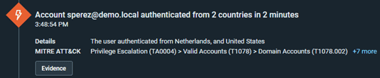 Haal meer uit InsightIDR met het Universal Event Format Multiple country alert binnen insightIDR